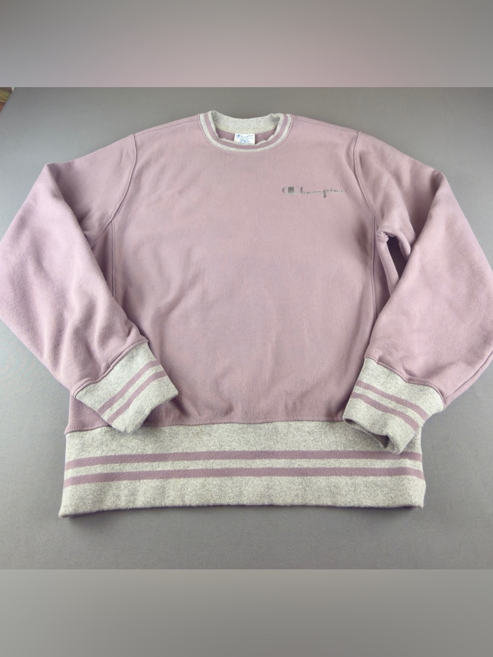 Champion Lavender Crew Sweatshirt with Cream Trim